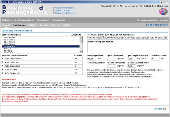 Siebsätze aus Soffkombinationen