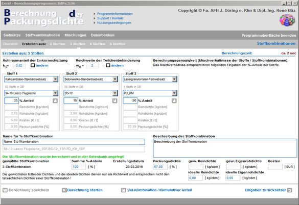 Siebsatz aus Soffkombination anlegen
